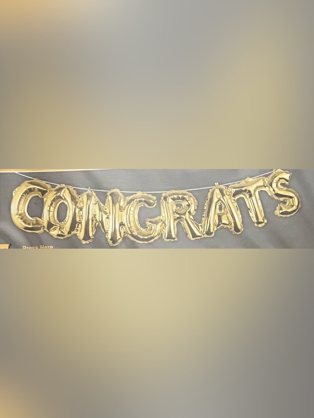 🍄 New Congrats Gold Inflatable Decor Balloon Banner 37.25” Long